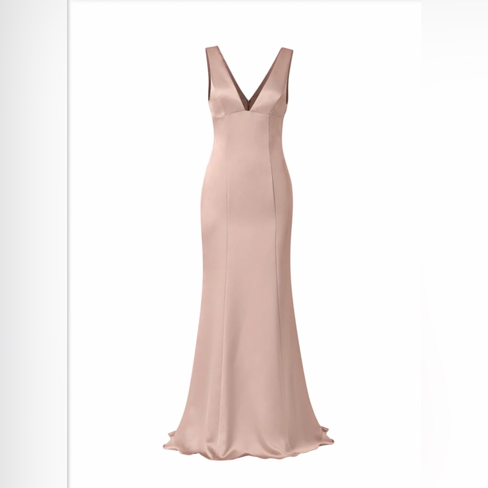 NWT NEVER-WORN AMSALE ROSE-QUARTZ BRIDESMAID DRESS EXTRA LENGTH (size 4)